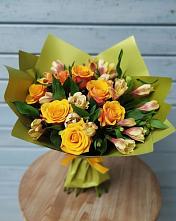Букет цветов из:  Альстромерии и Розы в Семеновское