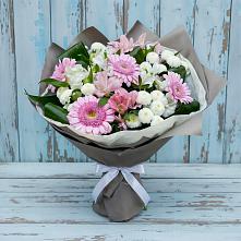 Букет цветов из:  Герберы, Альстромерии и Хризантемы в Семеновское