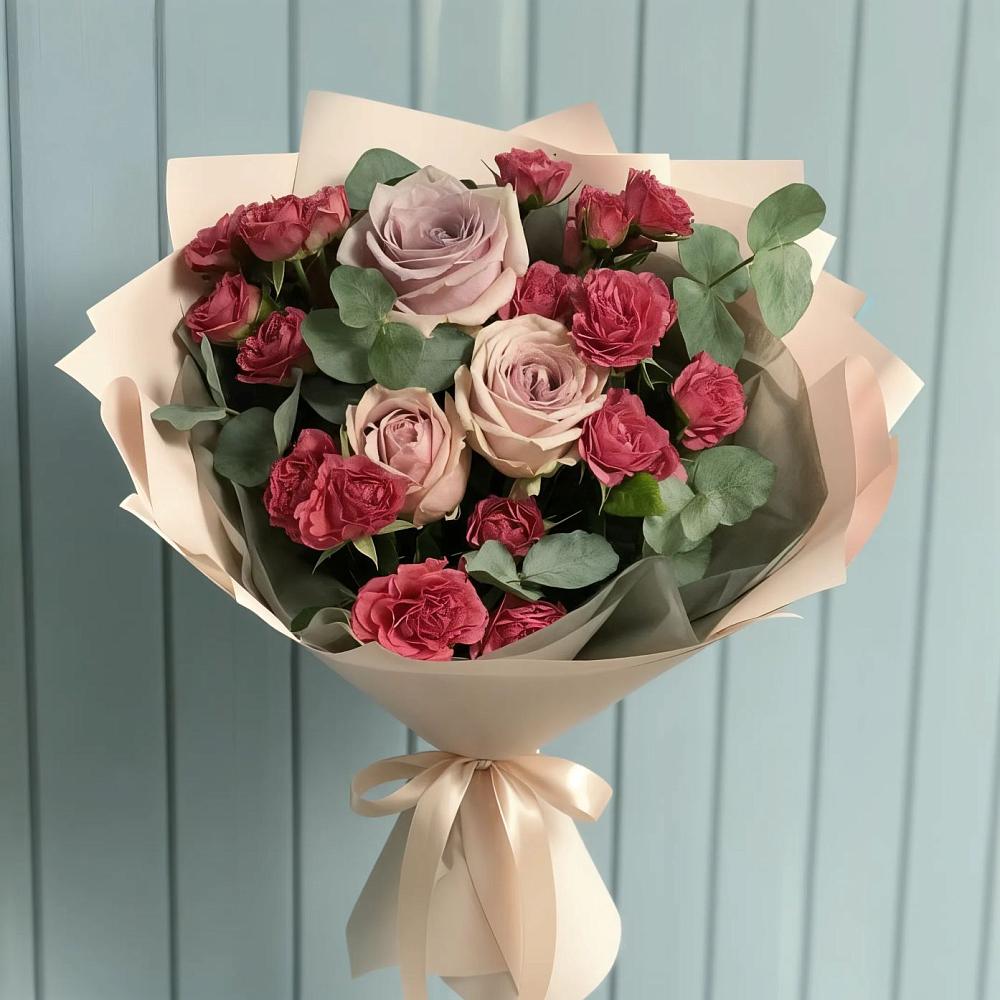 Букет цветов из: Гвоздики и Розы в Семеновское