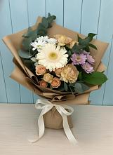 Букет цветов из:  Герберы и Хризантемы в Семеновское