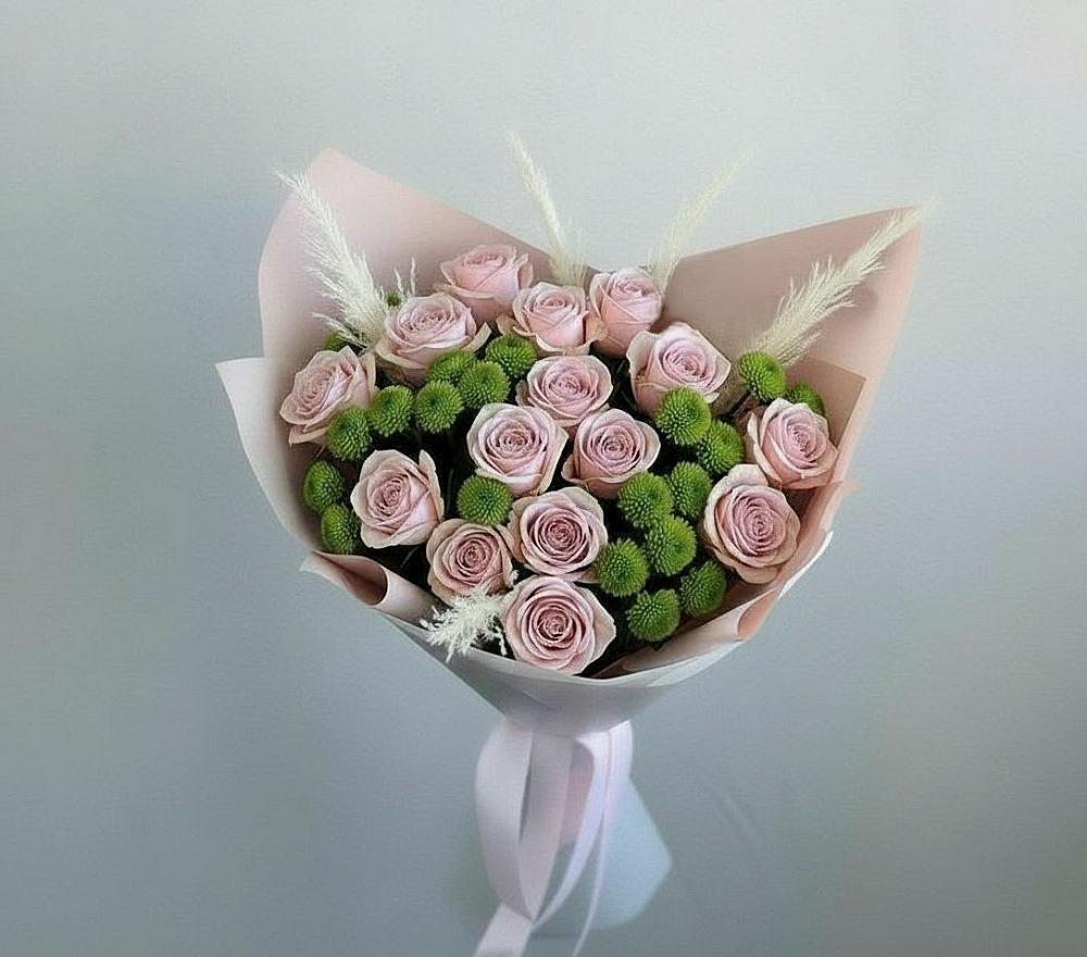 Букет цветов из: Розы и Хризантемы в Семеновское