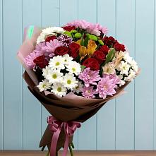 Букет цветов из:  Розы, Хризантемы и Альстромерии в Семеновское