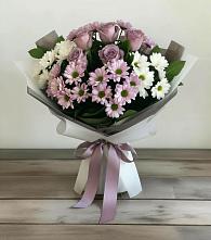 Букет цветов из:  Хризантемы и Розы в Семеновское