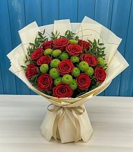 Букет цветов из:  Розы и Хризантемы в Семеновское