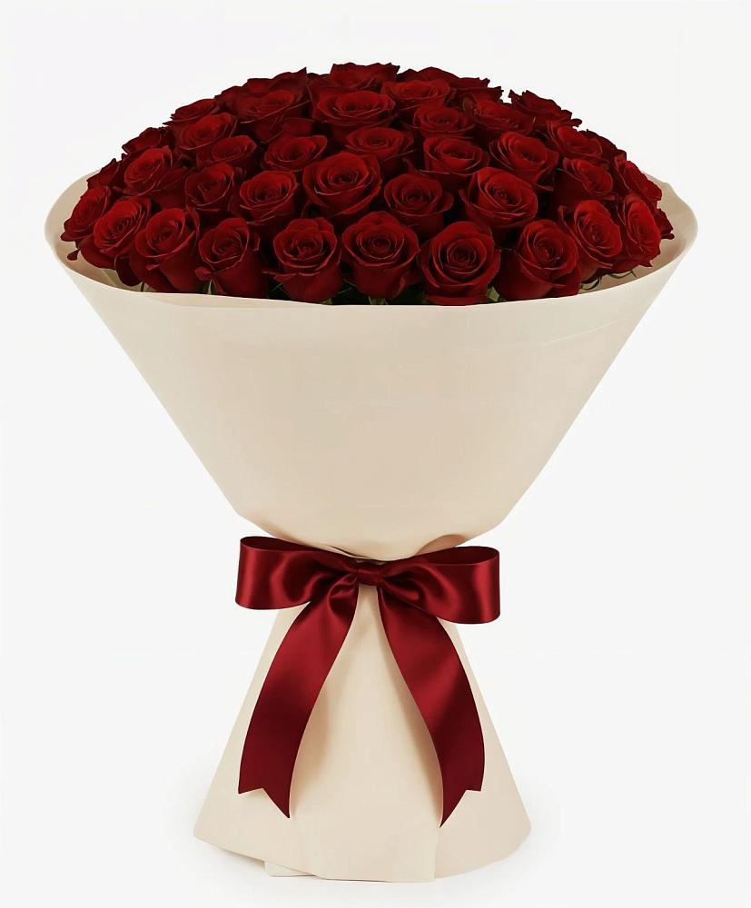 Букет 101 Бордовая роза Блэк Бакарра в Семеновское